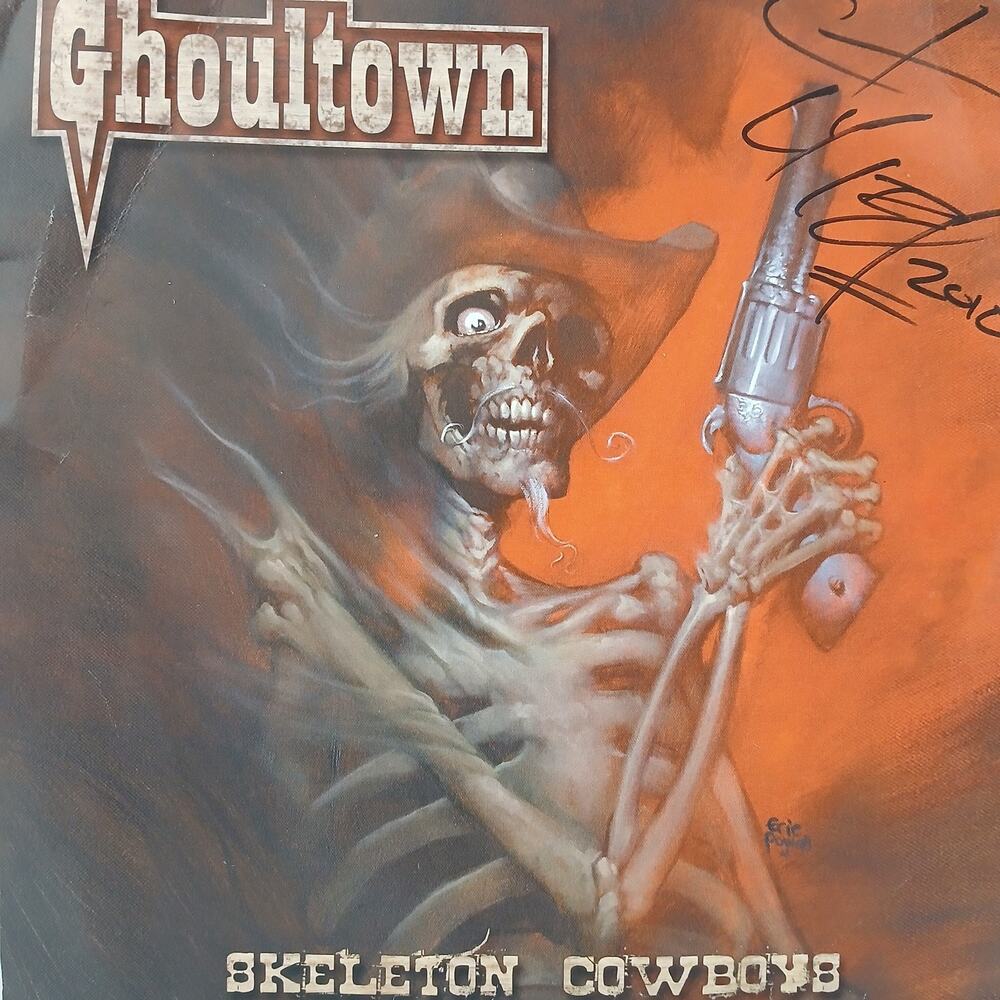 Ghoultown Skeleton Cowboys 45 Signed Count Lyle Vinyl Record Western Goth